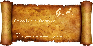 Gavaldik Aranka névjegykártya